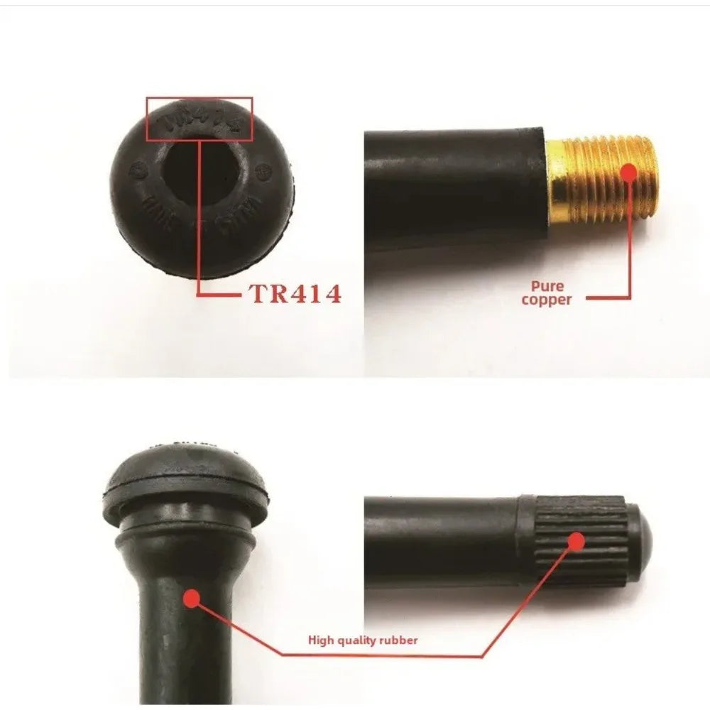 20/50/100pcs Universal Snap-in Car Tubeless Tyre Valve Stems Rubber Alloy Vacuum Tire Air Valve for Auto Motorcycle
