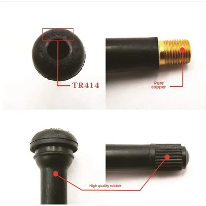 20/50/100pcs Universal Snap-in Car Tubeless Tyre Valve Stems Rubber Alloy Vacuum Tire Air Valve for Auto Motorcycle