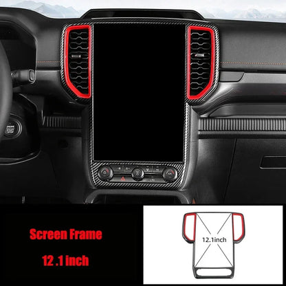 For Ford Ranger P703 T9 XL XLT Wildtrak Raptor 2023-2025 Carbon Fiber Texture Gear Shift Panel Cover Interior Trim Full Set