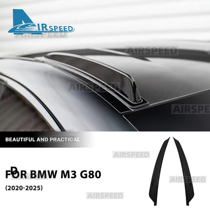 For BMW M3 G80 Car Roof Side Wing Spoiler Lip ABS Cover Sticker for G80 M3 2020 2021 2022 2023 2024 2025