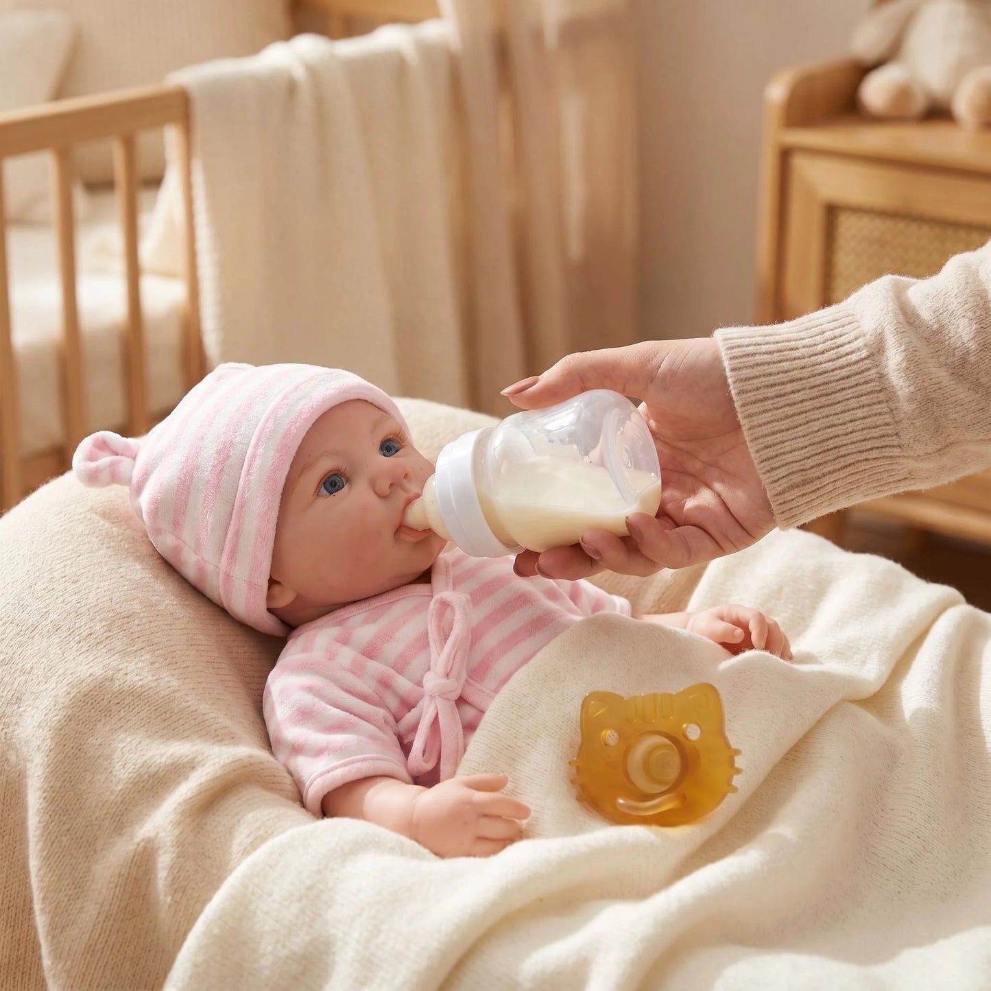 NPK 12inch Abigail Squishy Elastic Platinum Silicone Baby Doll Soft Solid Weighted Doll for Girls around 1.1KG