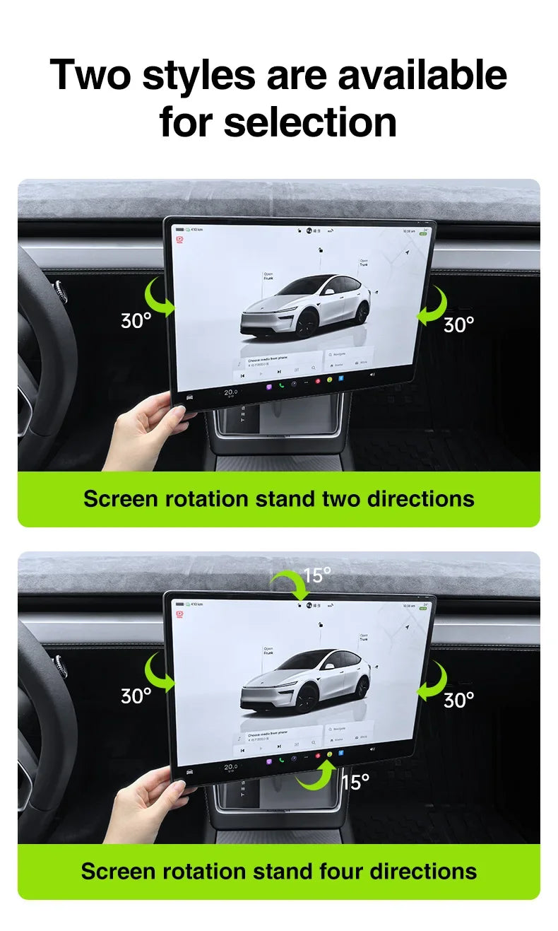 For Tesla Model 3 Highland & Model Y Juniper 2025-2026, 4-Way 2-Way Screen Rotating Bracket Swivel Display Mount