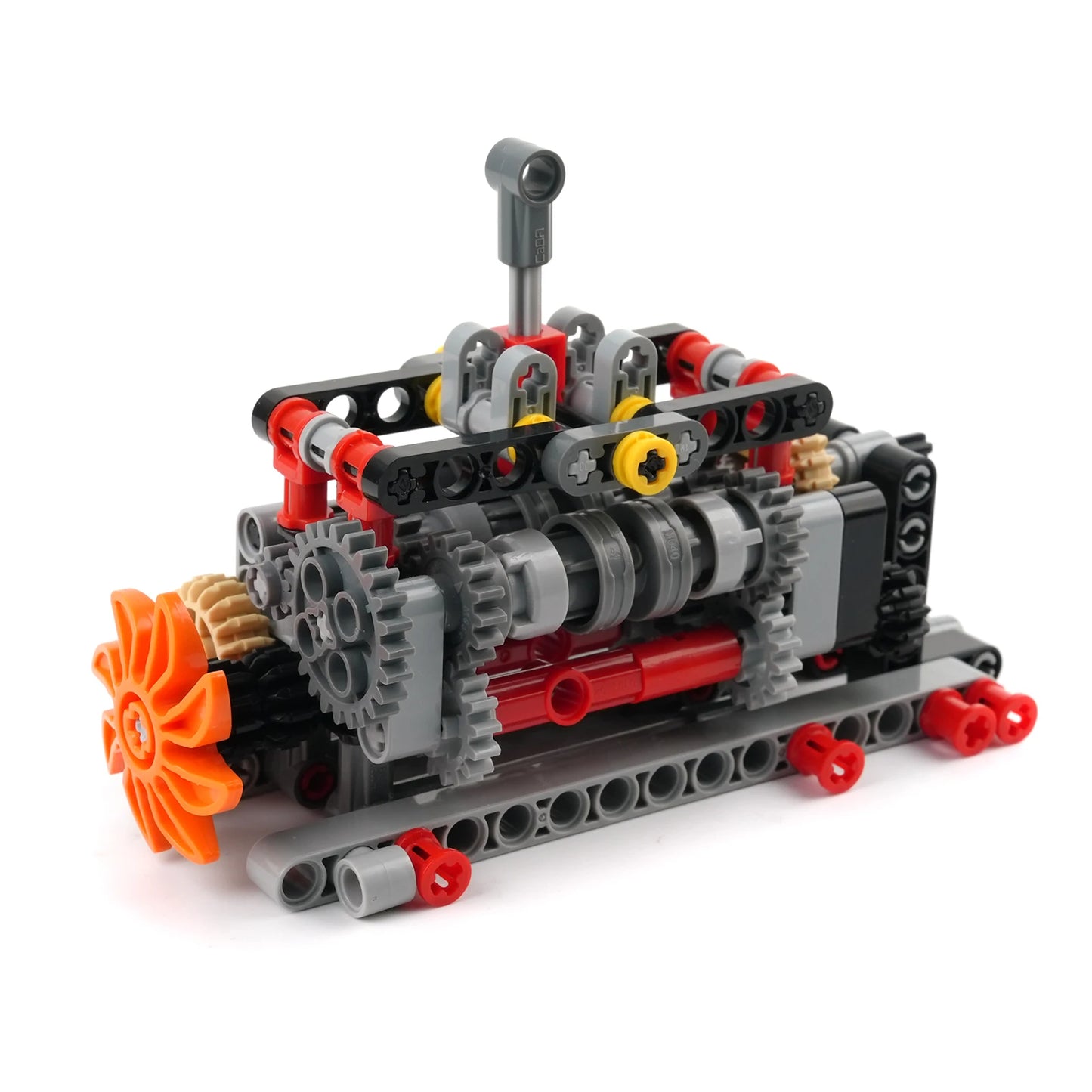 MOC 6-speed Gearbox Differential Gears Technology Building Blocks Parts Compatible Transmission Engineering DIY Bricks Toys