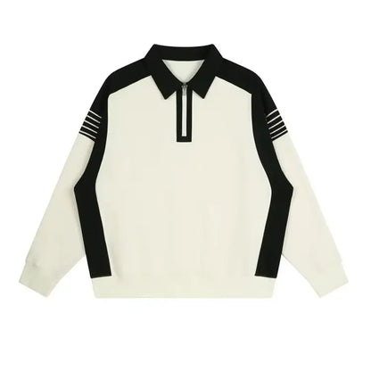 High Quality Baggy Male Sweatshirts Long Sleeve Mens Polo Shirts Luxury 2025 Sale Elasticity Regular Fit Cotton Tops Xl Pullover