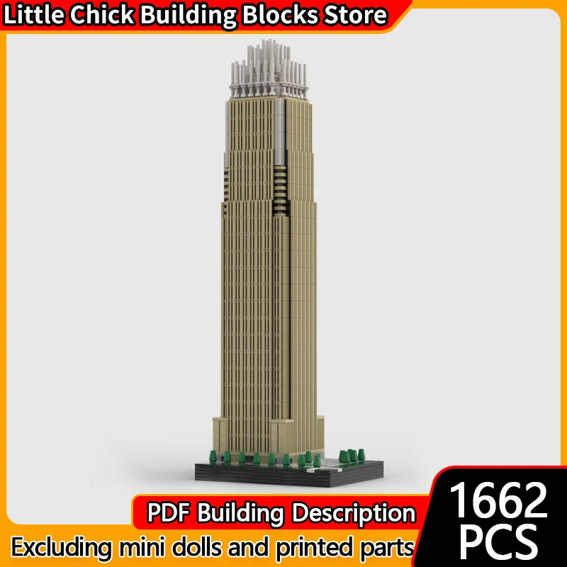 Street View Model MOC Building Bricks Bank Of America Corporate Center Modular Technology Children Holiday Gifts Assemble Toys
