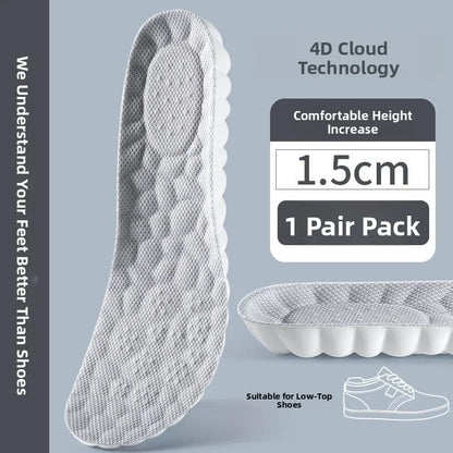 Elevated Insole Shoe Insert Hard Bottom Unisex Invisible 2cm Heightening Pad Comfortable All-Season Footwear Accessory