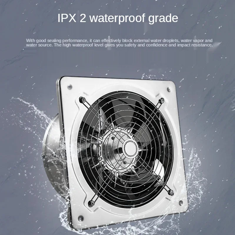 6''7''8'' Booster Fan Extractor Exhaust fan Ventilation Pipe Fan for Bathroom Toilet Kitchen Wall Window Stainless Steel Fan