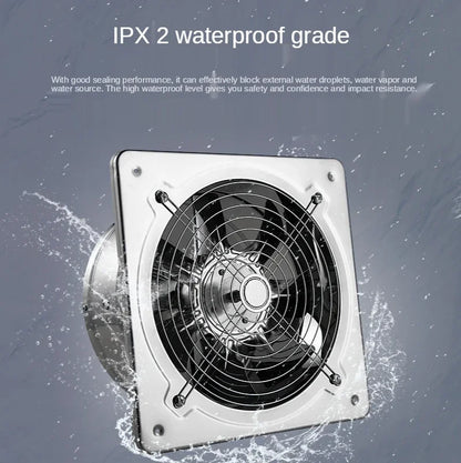 6''7''8'' Booster Fan Extractor Exhaust fan Ventilation Pipe Fan for Bathroom Toilet Kitchen Wall Window Stainless Steel Fan