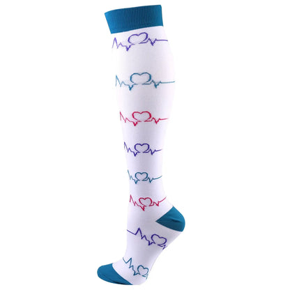 58 Styles Compression Socks 30 Mmhg Heart Star Stripe Socks New Unisex Golfs Tube Thigh Men Outdoor Long Pressure Stockings