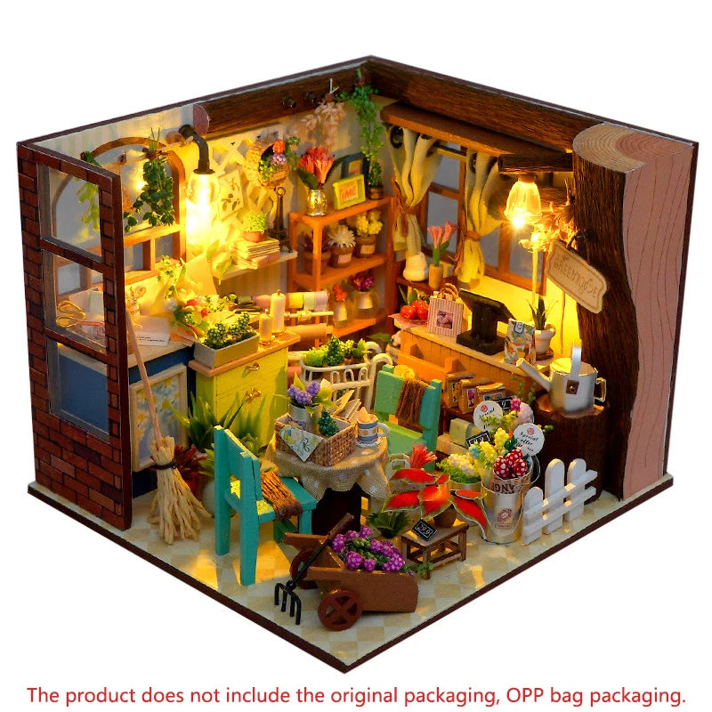 New Diy Doll Miniature House Kit Wooden Casa Dollhouse Furniture Light Home Handmade Assembly Miniature Toys Birthday Gifts
