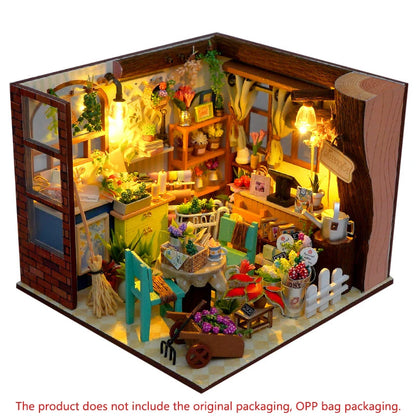 New Diy Doll Miniature House Kit Wooden Casa Dollhouse Furniture Light Home Handmade Assembly Miniature Toys Birthday Gifts