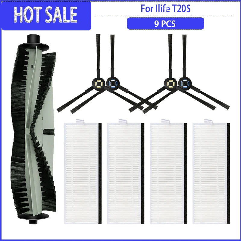 Roller Side Brush HEPA Filter For ILIFE T20s Robot Vacuum Vacuum Cleaner Replacement Spare Parts