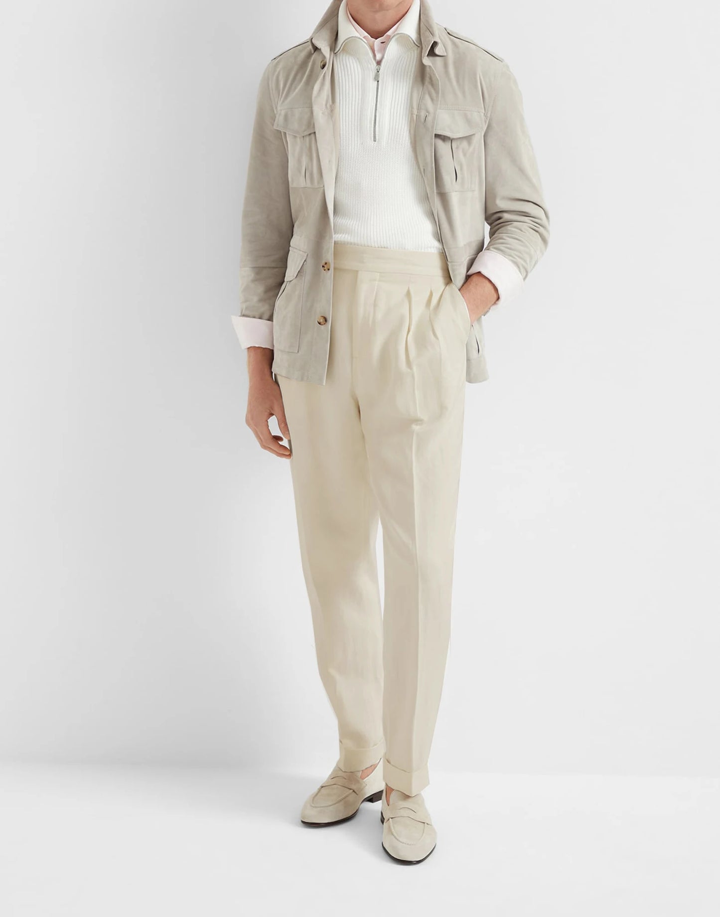 2026 Spring/Summer New Light Business Elegant Casual Italian Naples High-Waisted Straight Leg Long Pants Men's Suit Pants