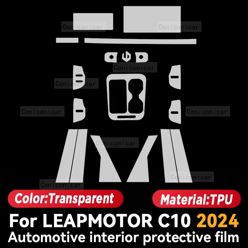 For LEAPMOTOR C10 2025 Car Interior Panel Dashboard Center console Anti-Scratch Protective Film Accessories Sticker