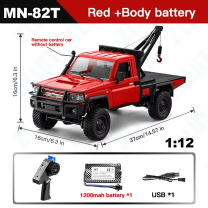 ZWN MN82 MN82PRO MN82S MN82T 1:12 RC Car With LED Lights 2.4G Professional 4WD Remote Control Pickup RC Truck Mode for Kid Gift