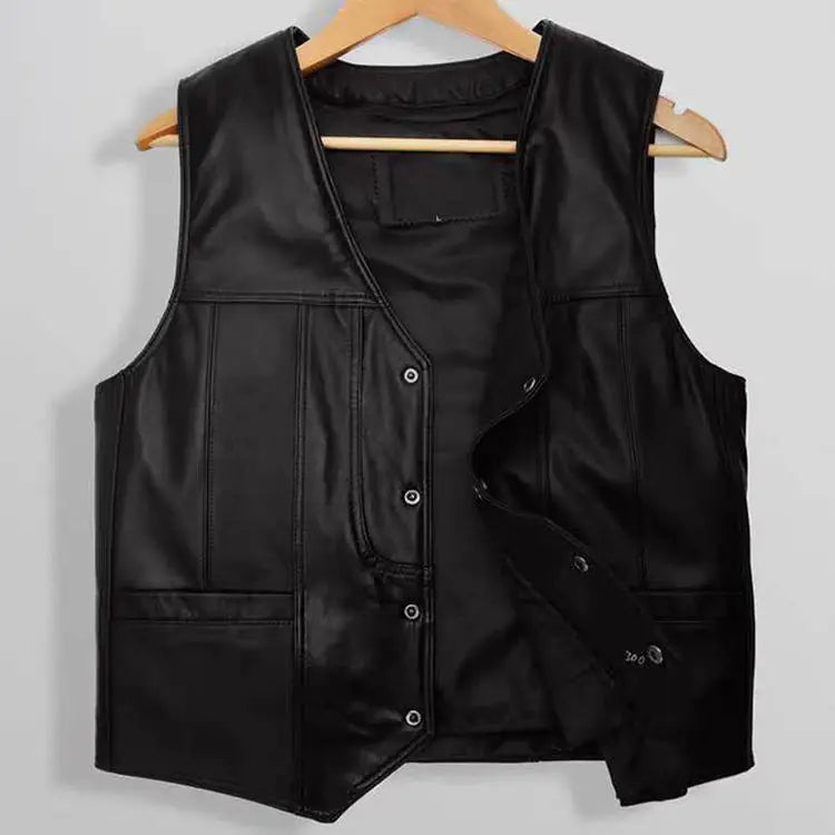 Winter jacket Men genuine sheepskin leather vest spring and summer vest fur male leather inter men coat clothing biker vest