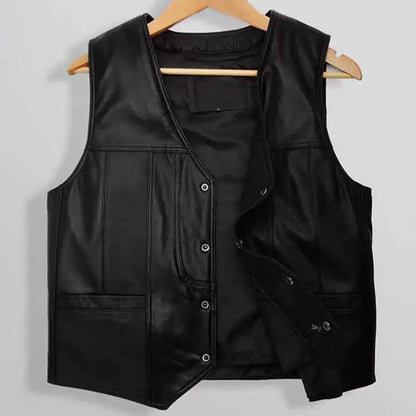 Winter jacket Men genuine sheepskin leather vest spring and summer vest fur male leather inter men coat clothing biker vest