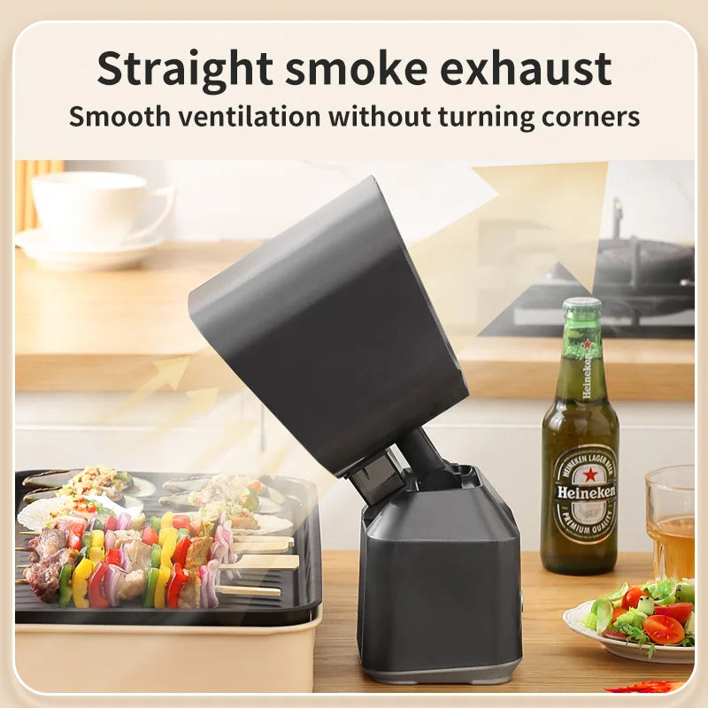 Portable Desktop Range Hood, Mini Portable Exhaust Hood for Home, Smokeless Indoor BBQ & Hot Pot, Tabletop Ventilator with Smoke