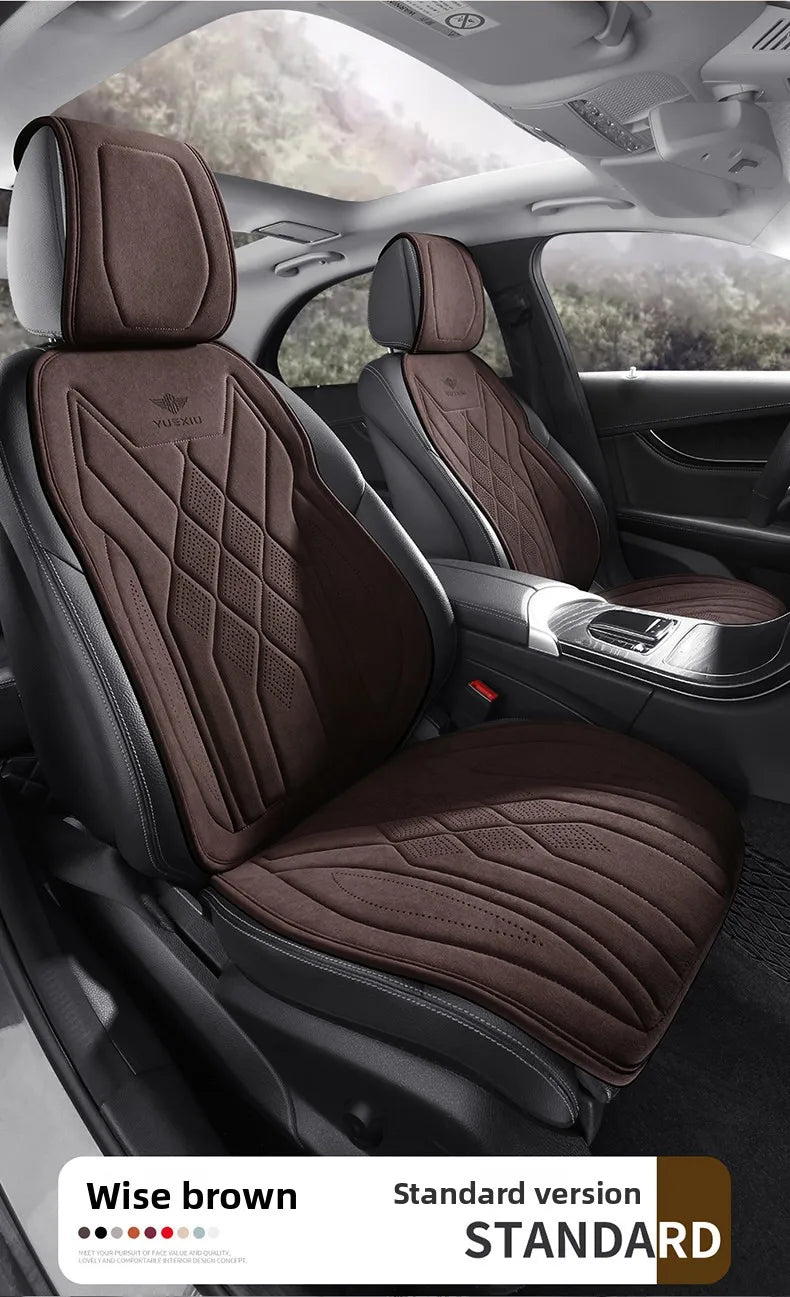 Perforated Suede Seat Cover Universal Four Seasons Cars Seats Covers Breathable Seat Non-slip Luxury Car Rams Latex Seat Cover