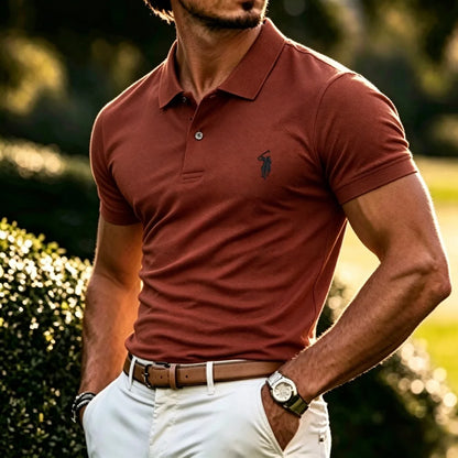 100% pure cotton high-end brand men's short sleeve polo shirt 2026 summer luxury fashion pony embroidery golf top casual T-shirt