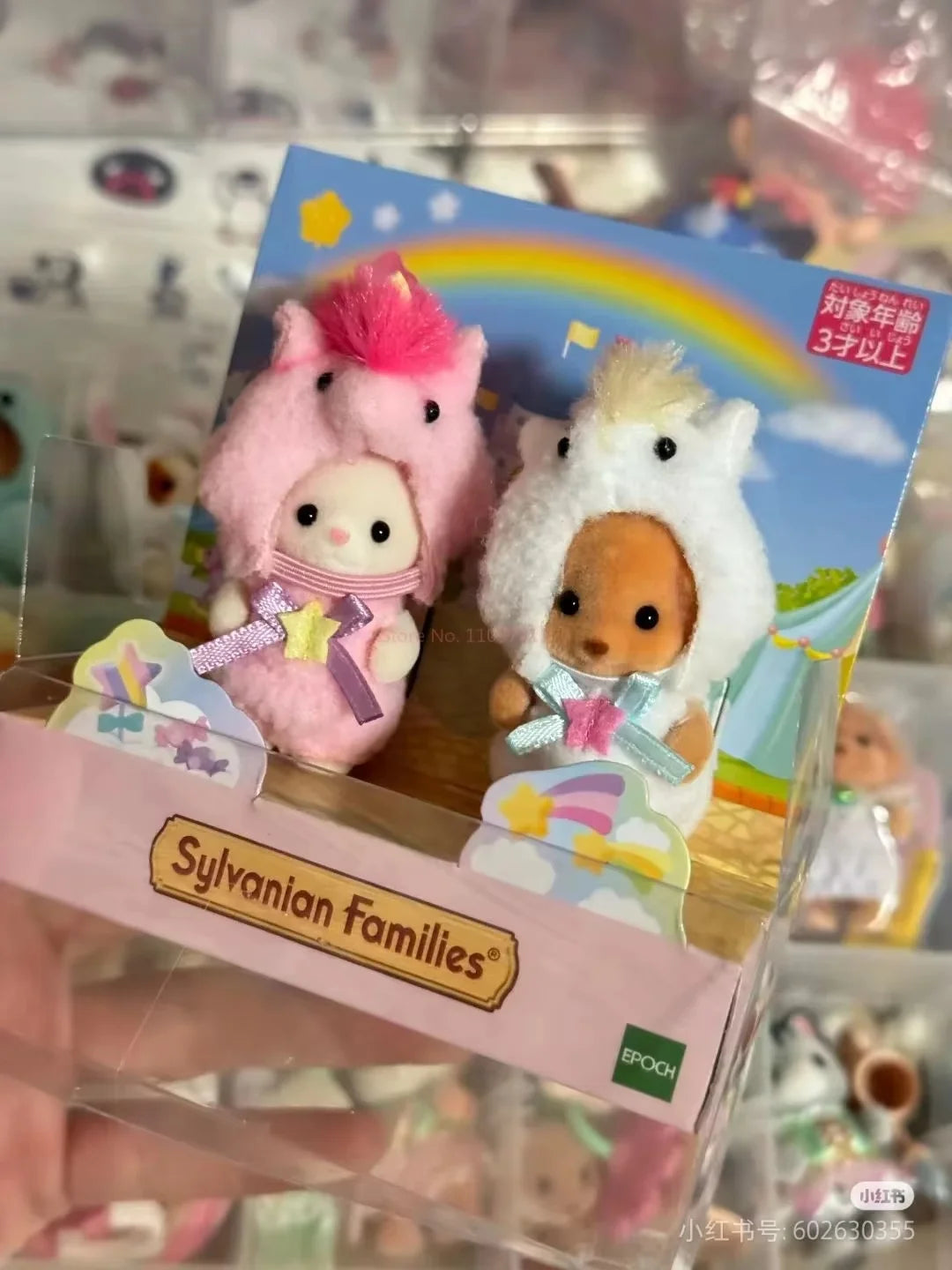 Original Japan Sylvanian Families Anime Figures Christmas Set Robot Unicorn Attack Toy Dressing Party Doll Festival Limited Toys