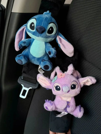 Stitch Car Seat Belt Cover Kawaii Car Accessories Interior Shoulder Cover Child Protective Wear-Resistant for Auto Safety Belts