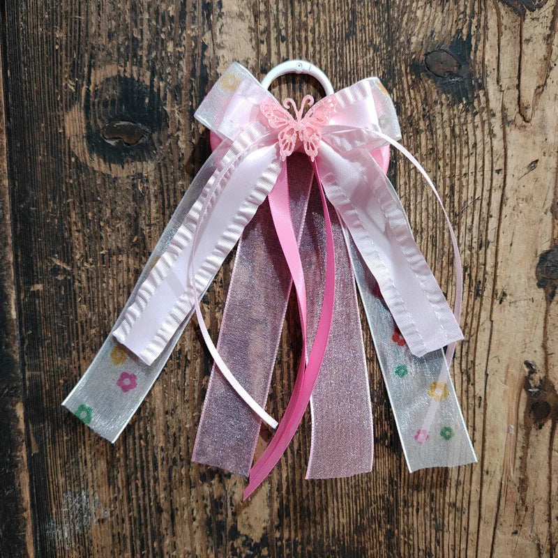 1Pair Fashion Lace Bow Boot Charms Tassel Ribbon DIY Shoe Charms Decor Removable Boot Accessories for Hat Hair Clothing