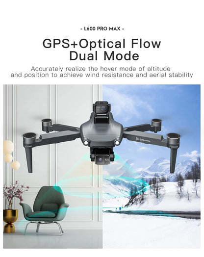 L600 PRO / L600 PRO MAX Drone 4K Professional HD Dual Cameras 3-axis Gimbal 5G WIFI Brushless Obstacle Avoidance Security Drone