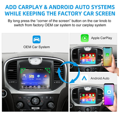 Wireless CarPlay Android Auto Retrofit Kit Decoder Box For Chrysler 300 Series 2011 2012 2013 2014 2015 2016