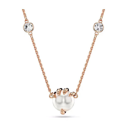 New Swa Concealed Pink Heart shaped Romantic Pendant Kirin Fashion High end Moon Versatile Accessory Necklace