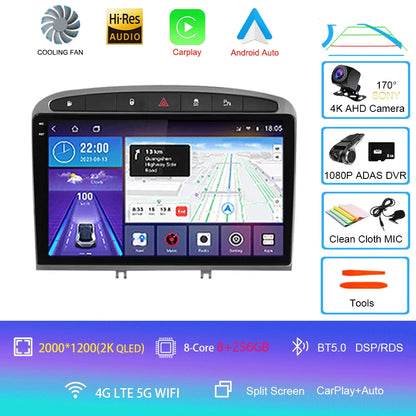 Android 16 Car Radio for Peugeot RCZ 308 SW 2007-2015 408 2012-2020 2DIN Multimedia Navigation GPS Carplay Auto Head Unit WIFI