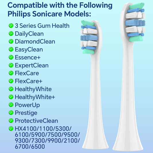 Replacement Toothbrush Heads Compatible with Philips Sonicare Soft Replacement Electric Brush Head 4100 6500 6100 7500 5300 1100
