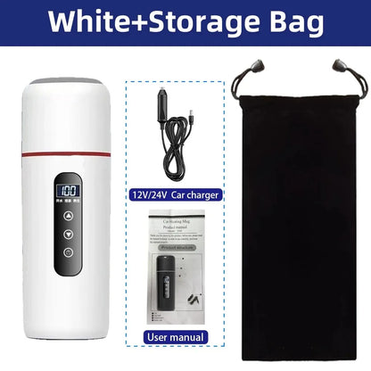 500ml Electric Kettle Portable Car Heating Cup 12V/24V Touch Screen Intelligent Temperature Adjustment Travel Thermal Kettle