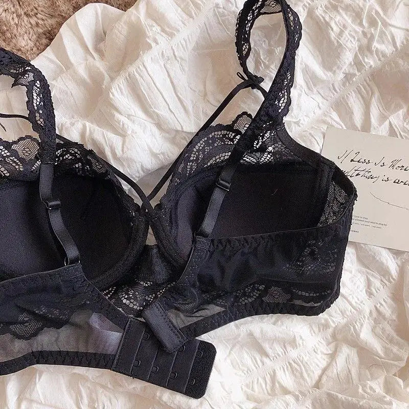 MOYISU Adjustable Lace Bralette for Small Chest Bra Set Removable Straps & Thin Padding Soft Wire Comfort Muslim Girls Underwear