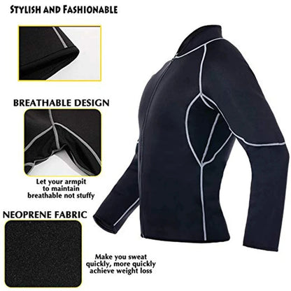Men Sauna Sweat Suits Shapewear Workout Weight Loss Long Sleeves Coat Waist Trainer Body Shaper Gym Fitness Fat Burning Leggings