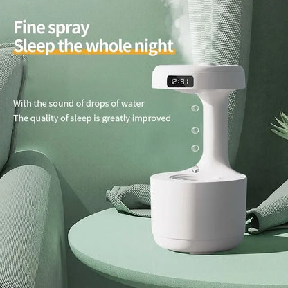 800ML Mini Humidifier Portalble Water Droplet Air Humidifier Anti-Gravity Cool Mist Sprayer with LED Night Light for home office