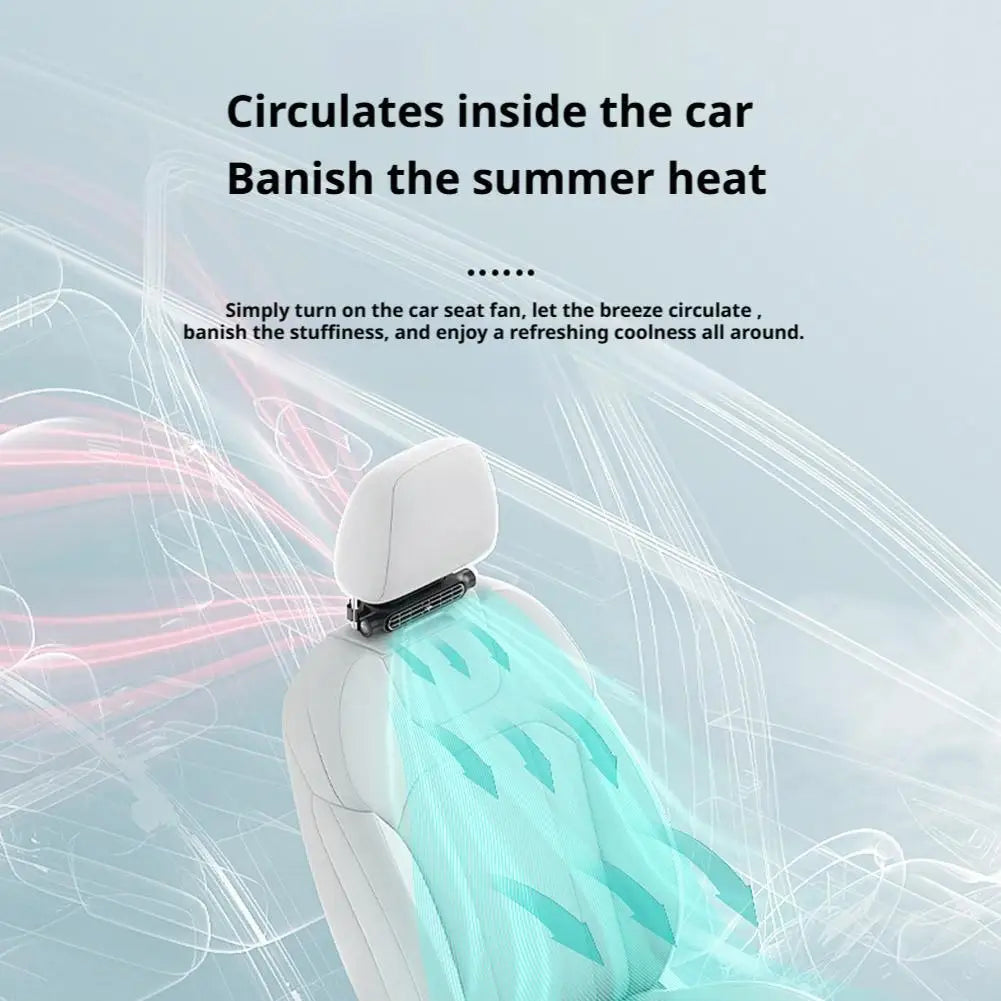 Car Seat Fan USB Charging High Power Backrest Pillow Car Fan Auto Summer Supplies Cooling