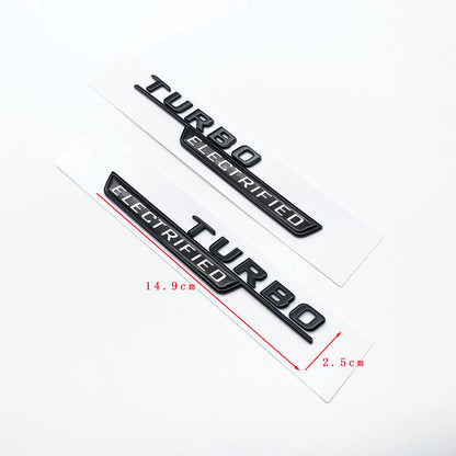New Style TURBO ELECTRIFIED Letters Badge Car Tail Rear Trunk Tail Door Emblem Sticker For C43 Series
