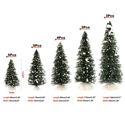 XS0804 Evemodel Model Snowy Pine Trees Deep Green Christmas Pines for HO O N Z Scale Xmas Decor Layout S0804