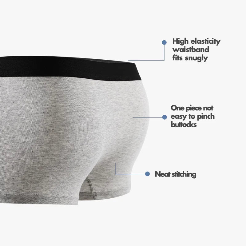 4pcs Men's Briefs Mens Sexy Flat angle Underwear Men's Panties Cotton Breathable Elastic Large Size Male Underpants