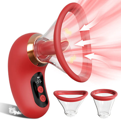 Tongue Licking Vacuum Sucking Vibrator for Women Clit Sucker Nipples Breast Massager Removable Cup Female Masturbation Sex Toy