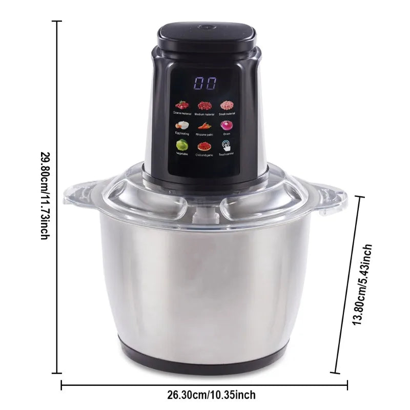 5L Large Capacity Kitchen Blender, 500W 6 Blades Stainless Steel Meat Grinder, 220V Household Food Processor