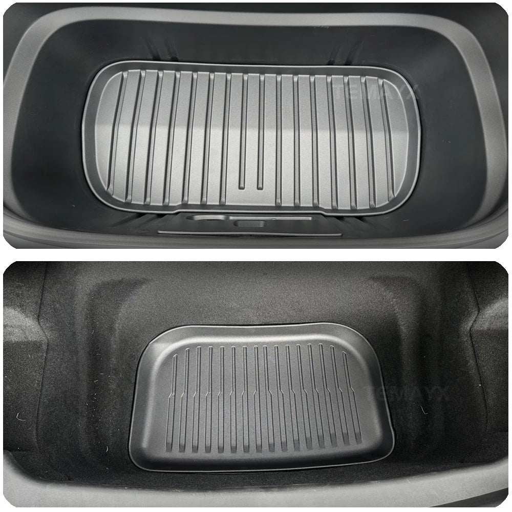 Car Floor Mats For Tesla Model Y Juniper 2025 2026 Double Layer Carpet TPE Trunk Pads Waterproof Cargo Liner Protective Kick Pad