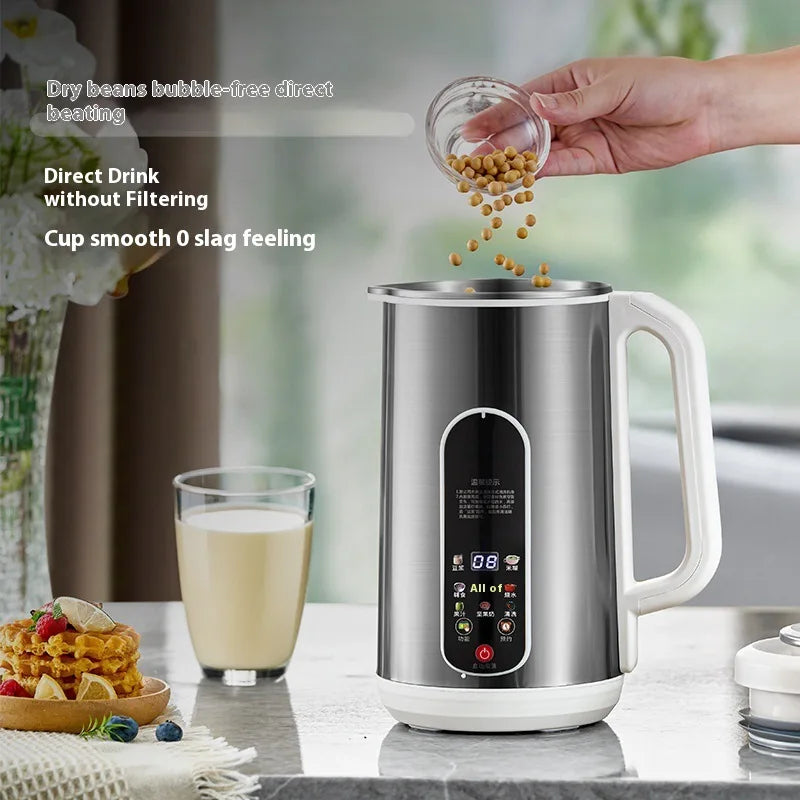 1.2L Soymilk Machine Stainless Steel Electric Milk Frother Multifunctional Large Capacity Household Blender