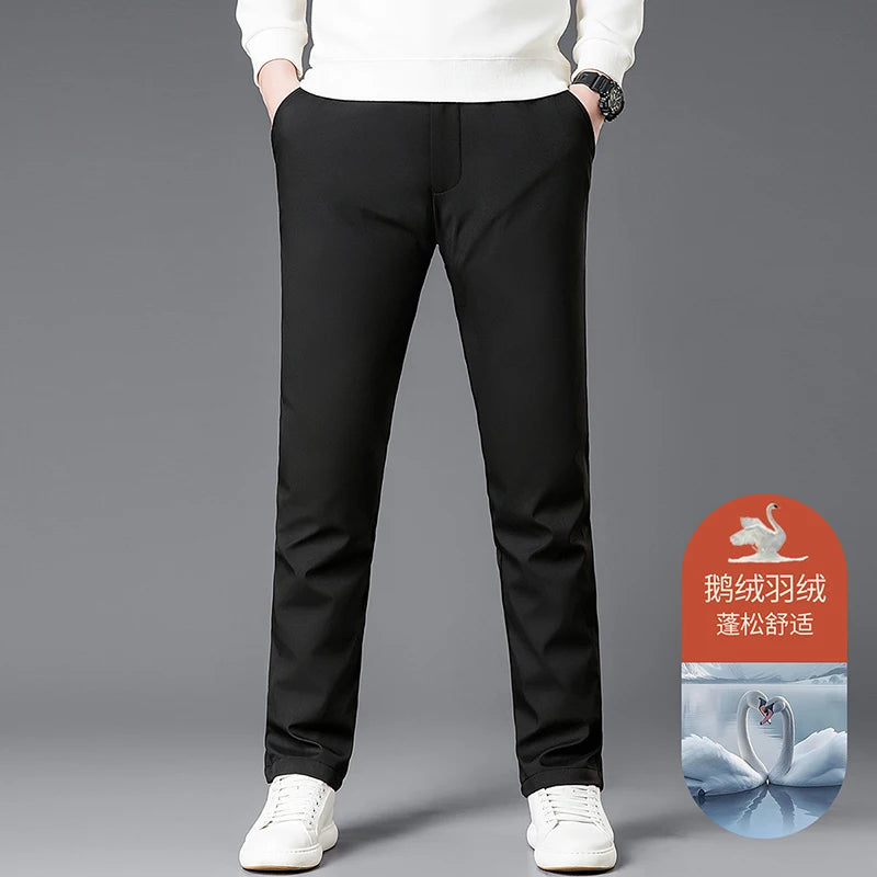 Genuine 90%  Goose Down Trousers High Quality Men Winter Thermal Suit Pants Male Elastic Waist Warm Goose Down Trousers