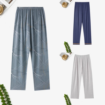 Pajama Pants Men's Spring and Autum Trousers Casual Trousers Autum and Winter Thin Home Trousers Long Loose Home Trousers