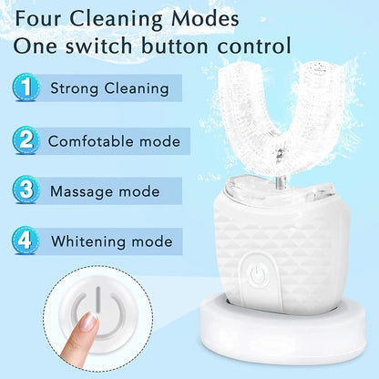 360 Degrees Automatic Sonic Electric Toothbrush Rechargeable USB Intelligent Teeth Brush Tooth Whitening Blue Light Adult
