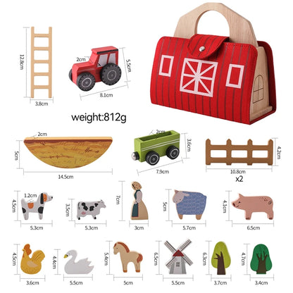 Montessori Dinosaur Scene Building Toy Stacking Building Block Toys Novel Wooden Montessori Educational Busy Box Newborn Puzzle
