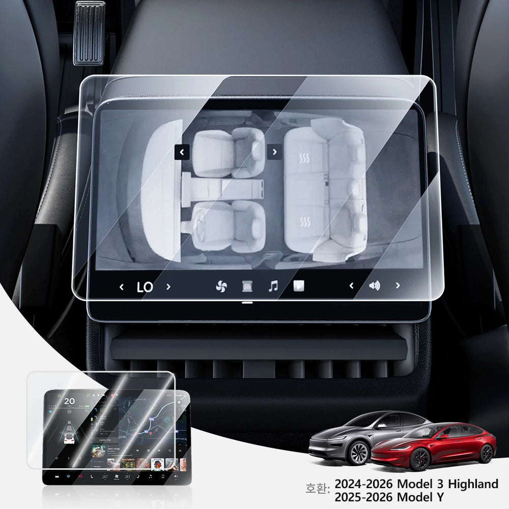 YZ Tempered Glass Film Protector For Tesla Model 3/Y/YL Highland Juniper 2025-2026 Rear Row Center Control Screen Protective