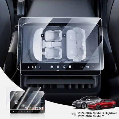 YZ Tempered Glass Film Protector For Tesla Model 3/Y/YL Highland Juniper 2025-2026 Rear Row Center Control Screen Protective